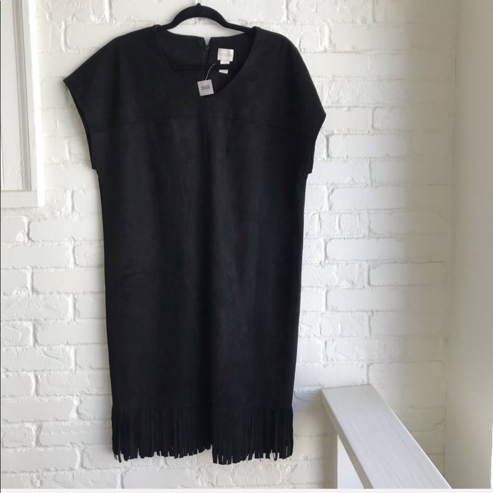 NWT Chico’s Suede Fringe Dress 14
